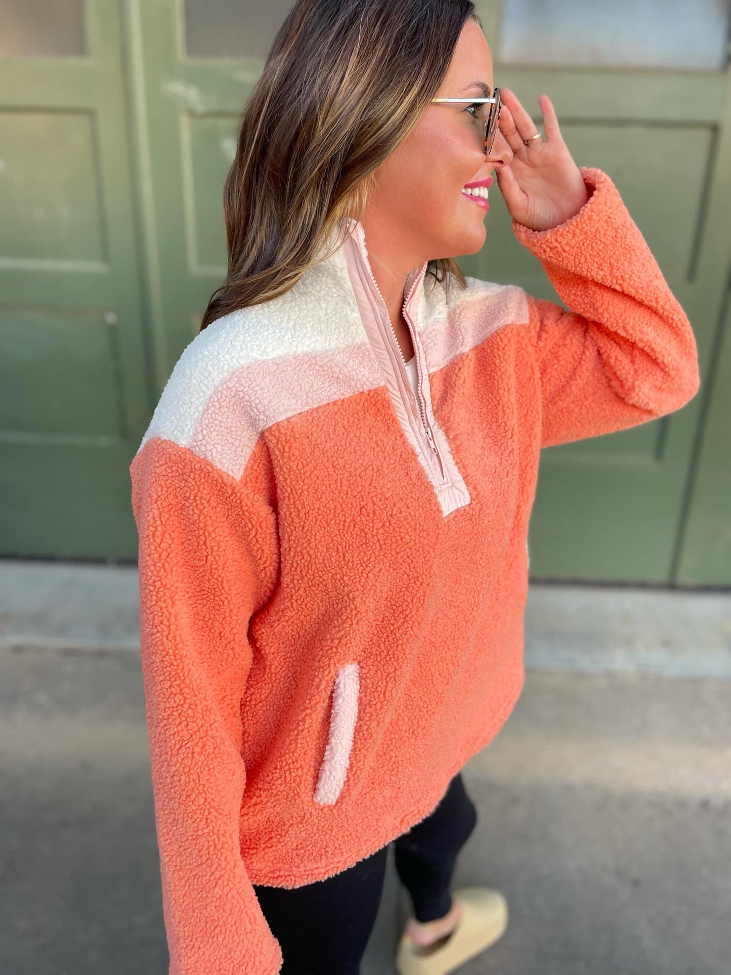 PREORDER: Half Zip Fleece Pullover in Sherbet MadreForte LLC