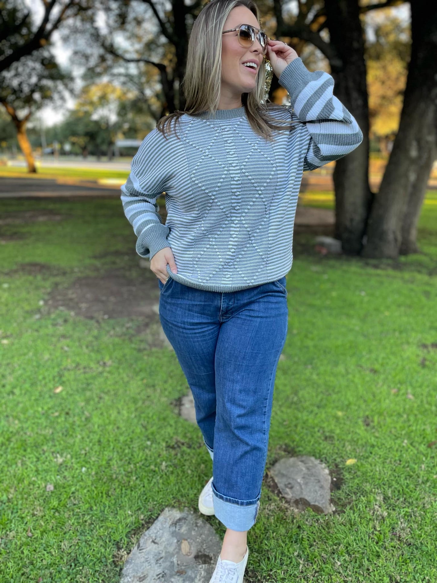 PREORDER: Aspen Striped Sleeve Sweater in Four Colors MadreForte LLC