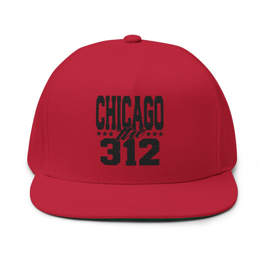 Chicago 312 Flat Bill  Baseball Hat embroidered