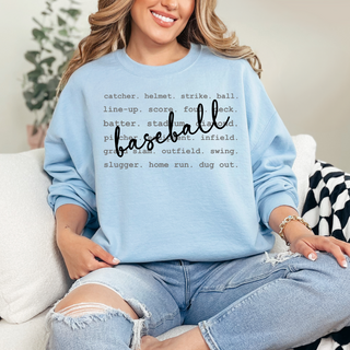 Baseball Words| Sweatshirt or T-Shirt