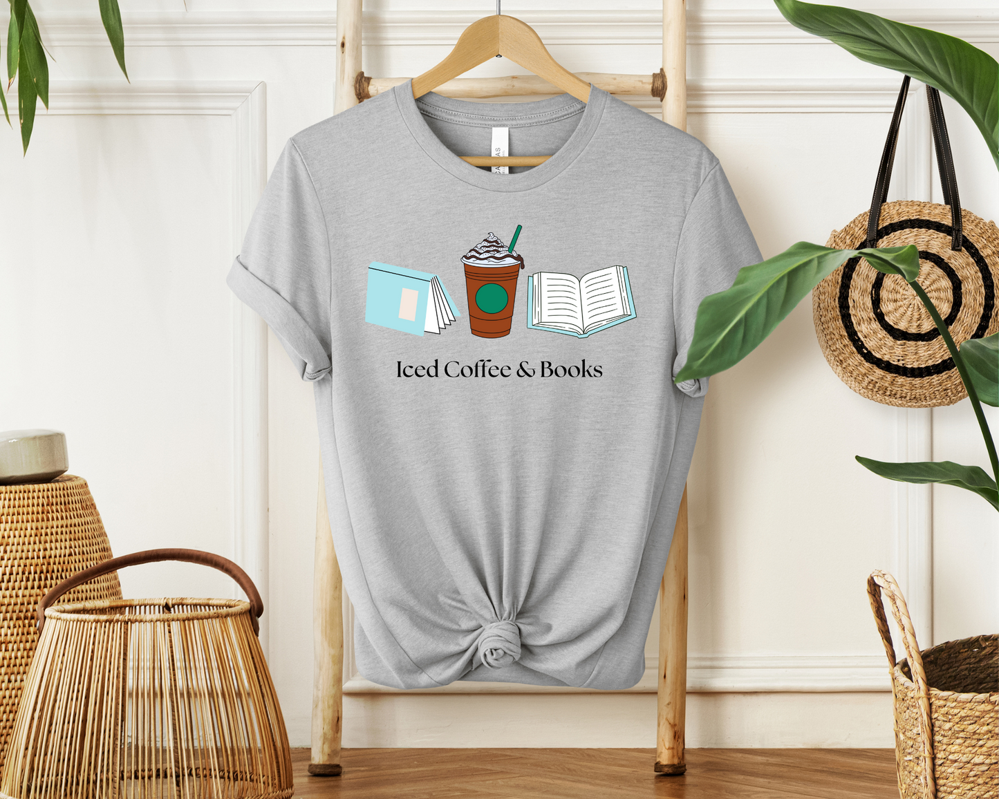 Iced Coffee & Books | Sweatshirt or Tshirt MadreForte LLC