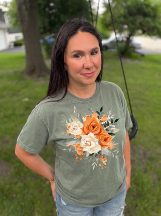 Autumn Bloom Floral Comfort Colors® Tee