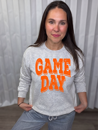 Orange Distressed Game Day Sweatshirt
