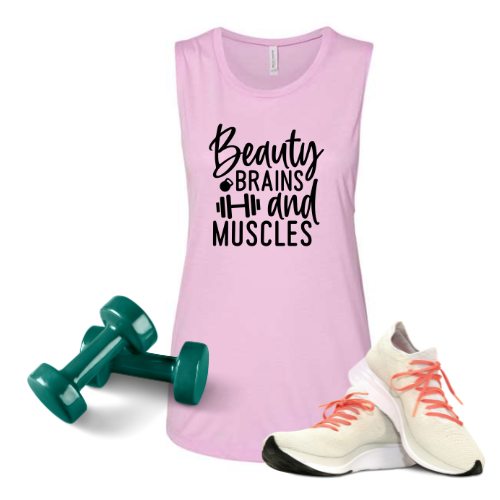 Beauty Brains Muscles | Bella Muscle Tank MadreForte LLC