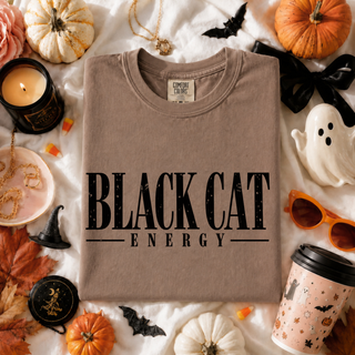 Black Cat Energy Halloween Graphic Tee