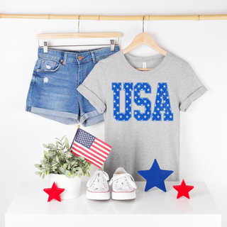 Distressed USA (Blue) Tee