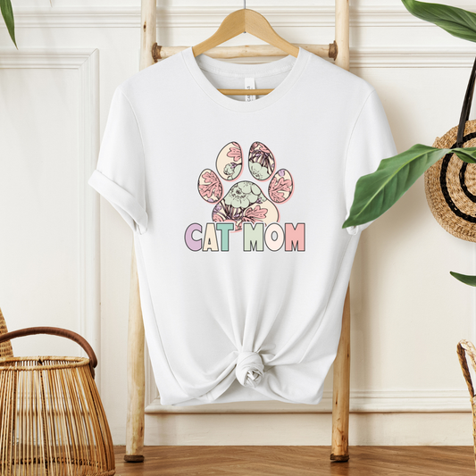 Floral Cat Mom | Tee