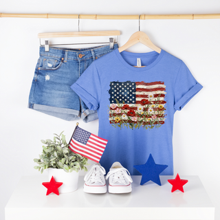 Patriotic Wildflower USA Tee