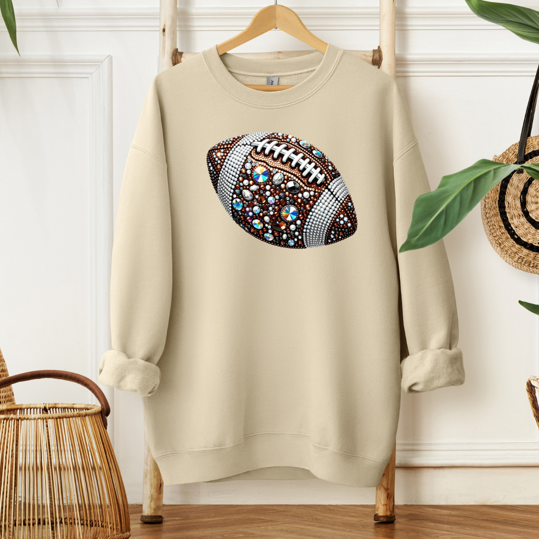 Rhinestone Football| Sweatshirt or Hoodie MadreForte LLC