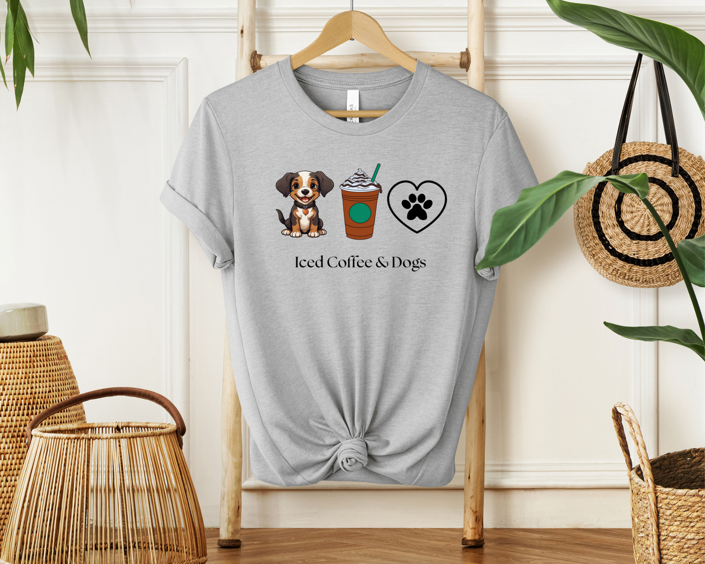 Iced Coffee & Dogs | Sweatshirt or Tshirt MadreForte LLC