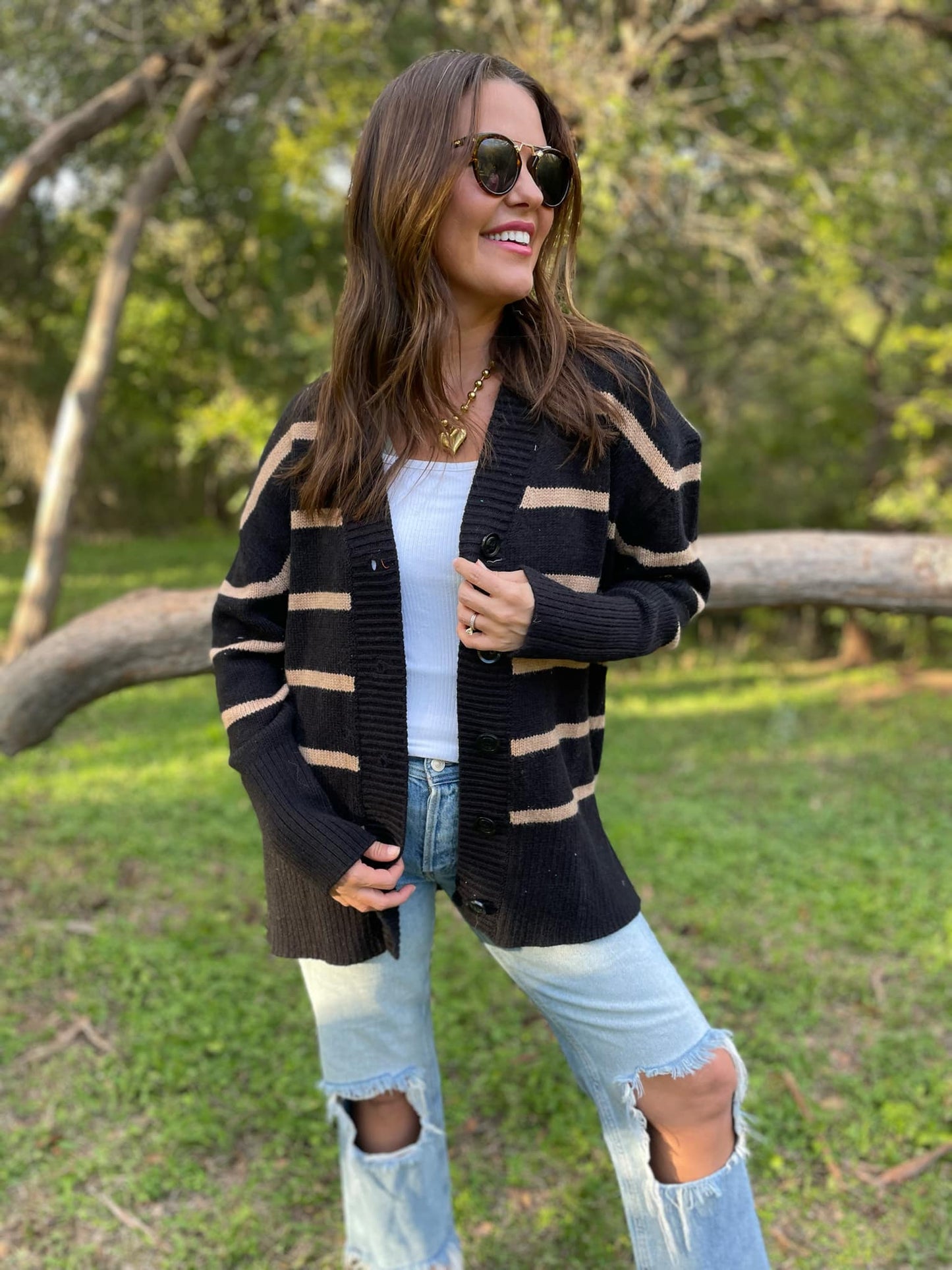 PREORDER: Brooks Striped Cardigan MadreForte LLC