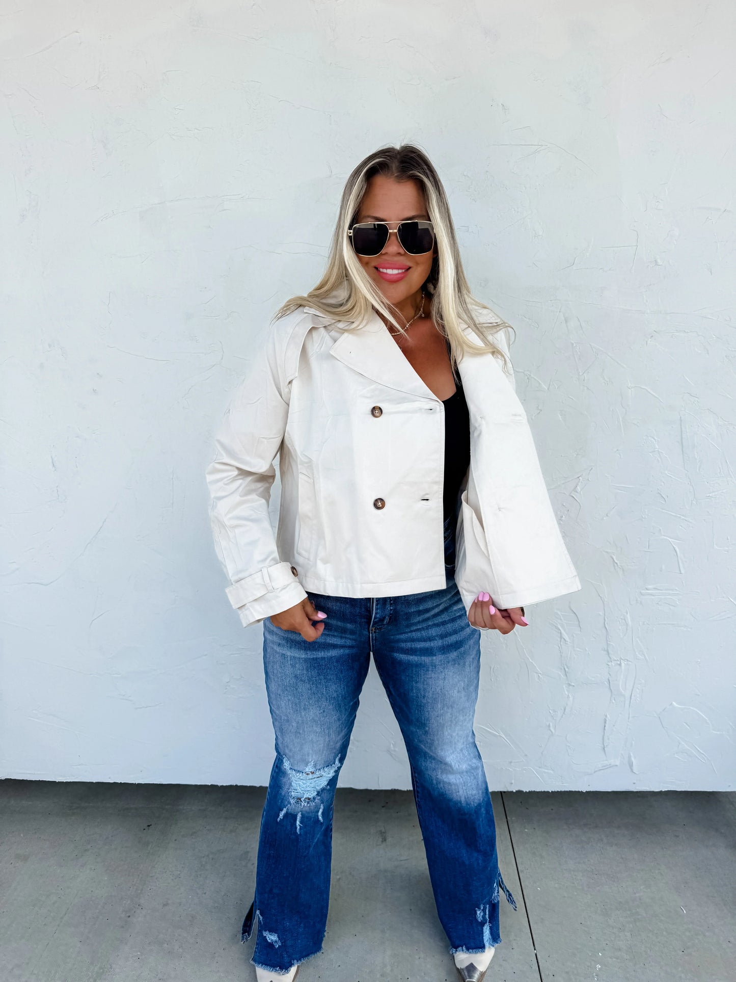 PREORDER: Rossi Crop Trench Coat in Four Colors MadreForte LLC