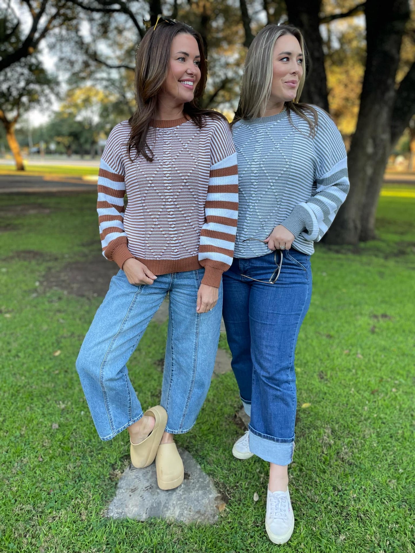 PREORDER: Aspen Striped Sleeve Sweater in Four Colors MadreForte LLC