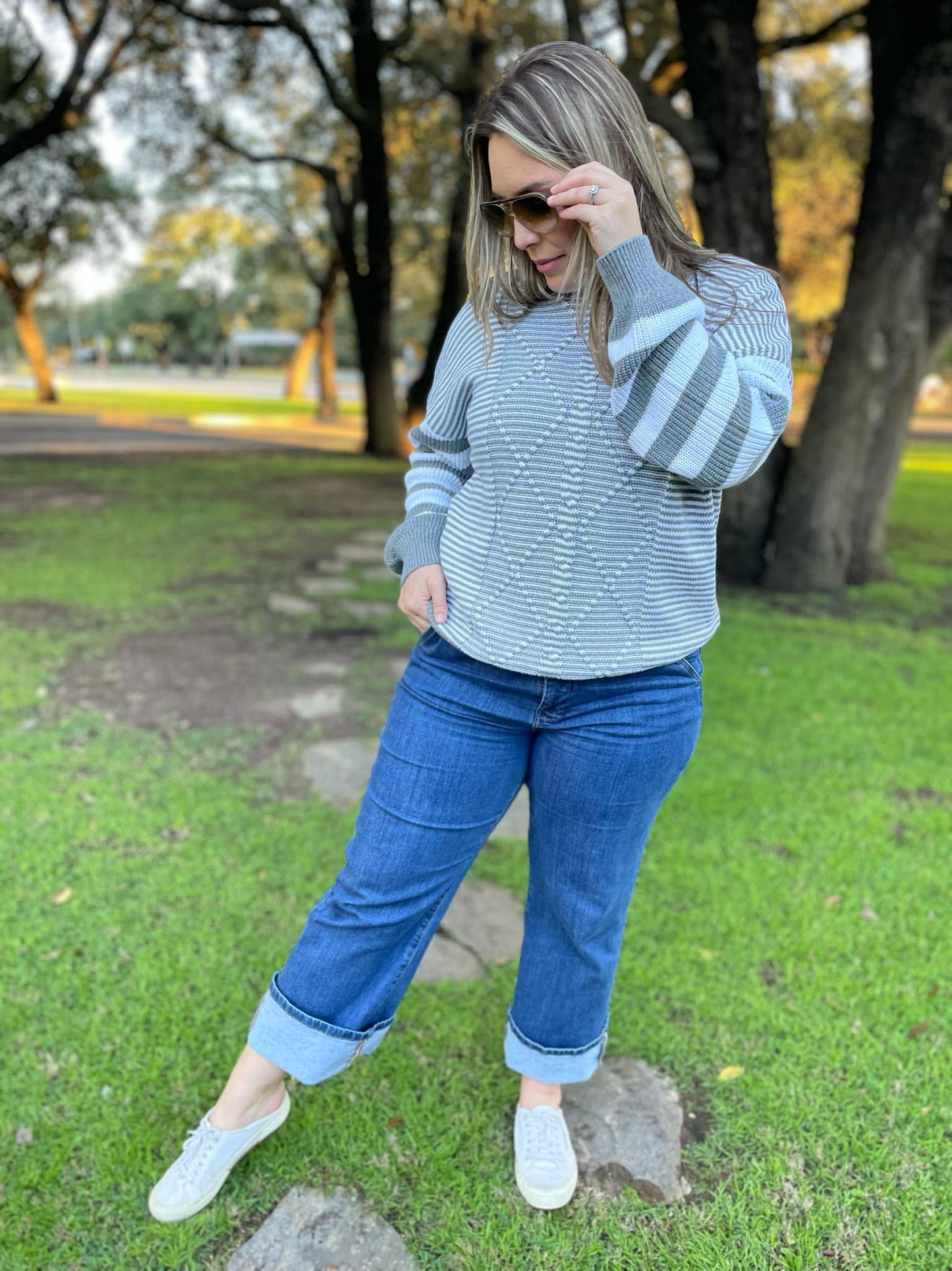 PREORDER: Aspen Striped Sleeve Sweater in Four Colors MadreForte LLC