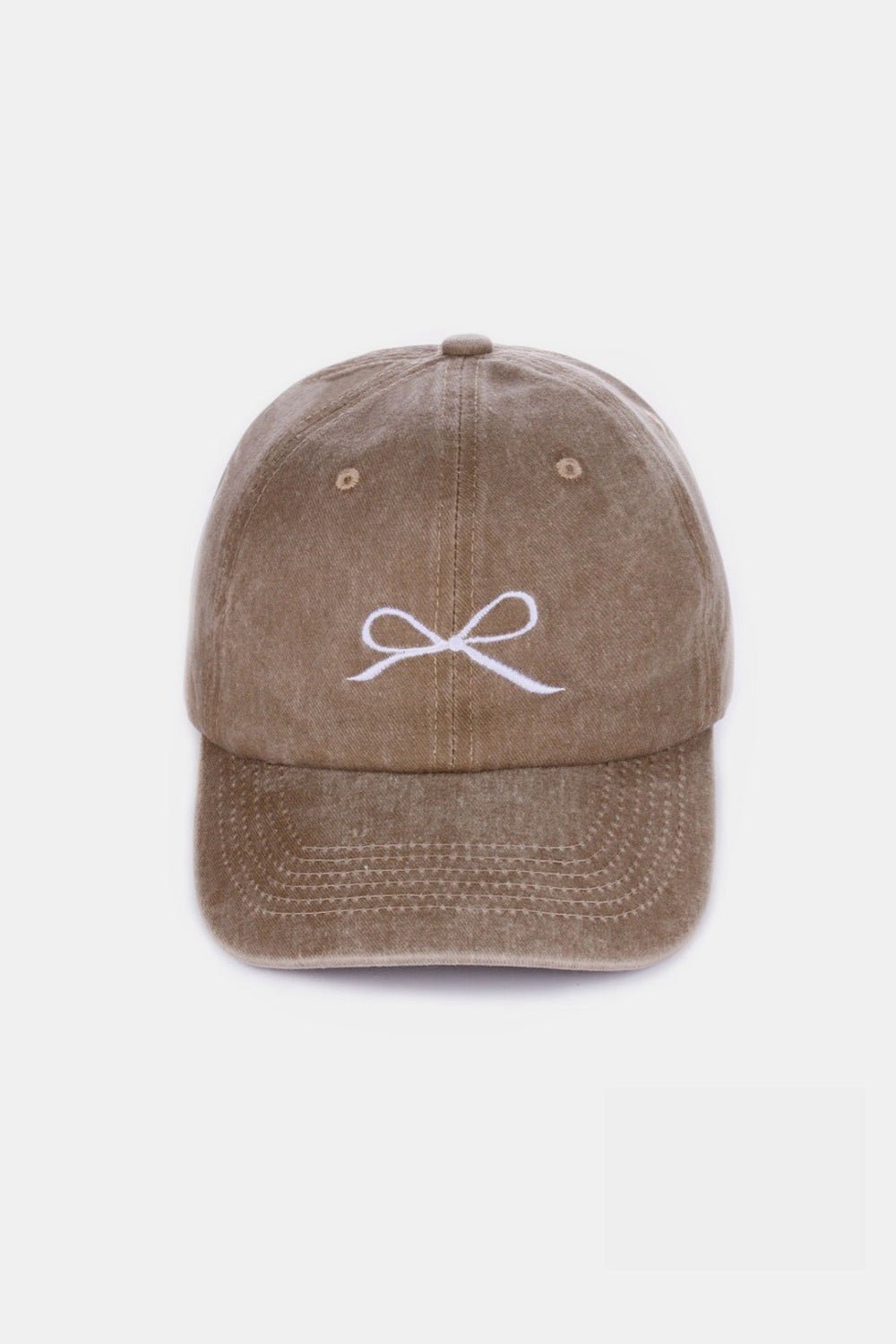 Zenana Bow Embroidered Washed Cotton Caps MadreForte LLC