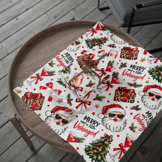 Merry & Unhinged Christmas Wrapping Paper | Funny Holiday Gift Wrap