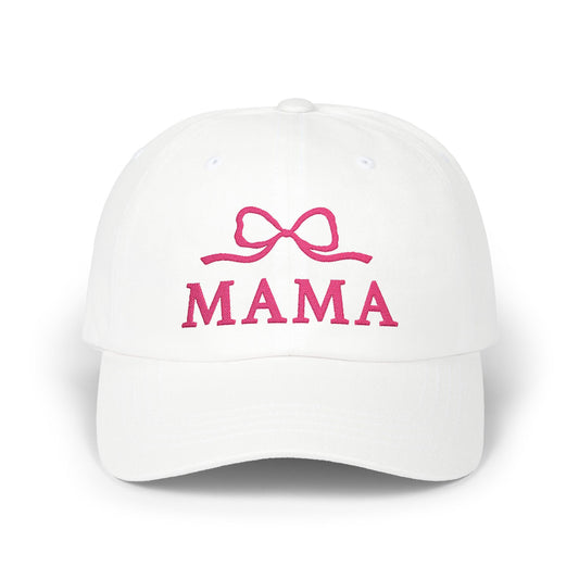 Pink MAMA Bow Classic Dad Cap embroidered