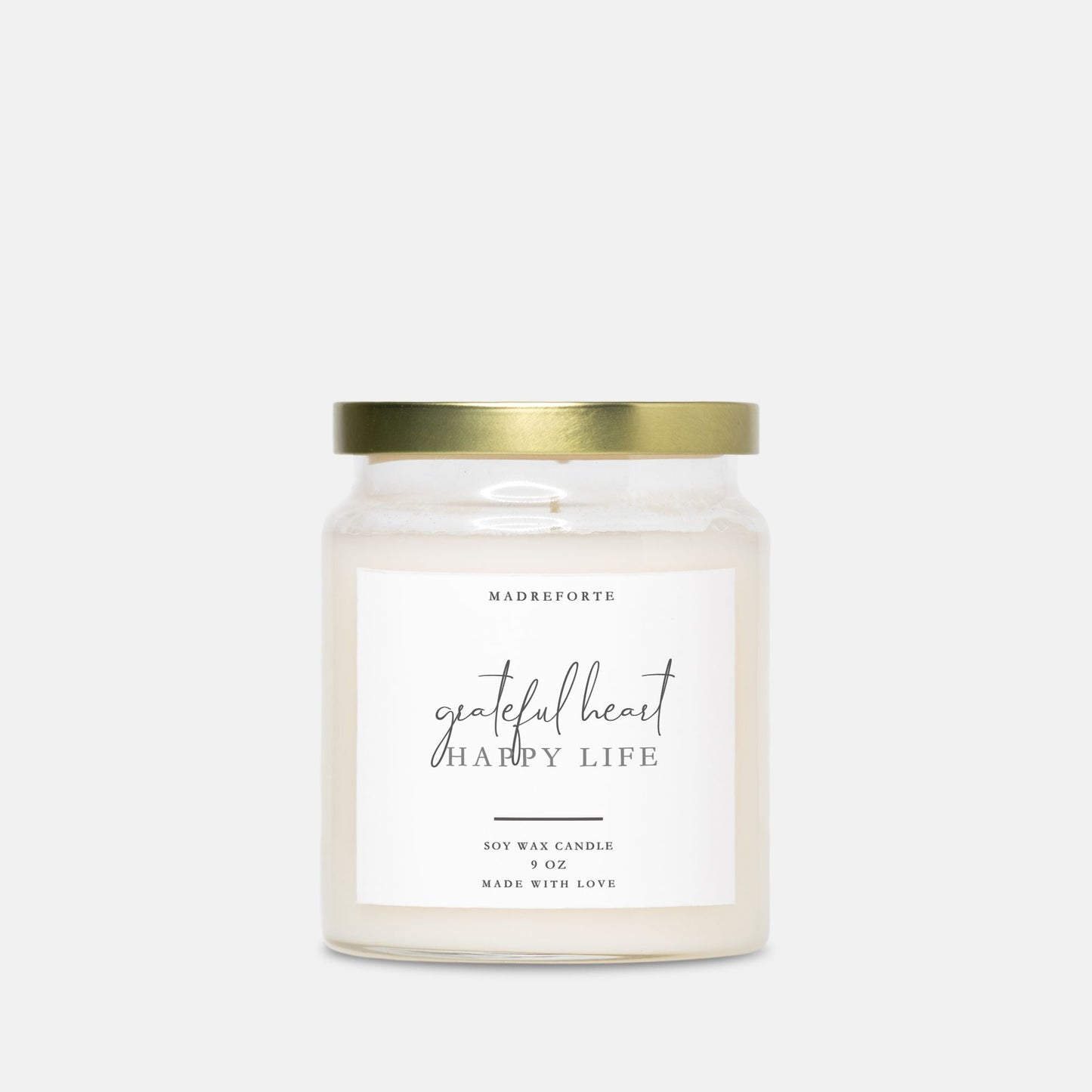 Grateful Heart, Candle Apothecary Jar 9oz MadreForte LLC