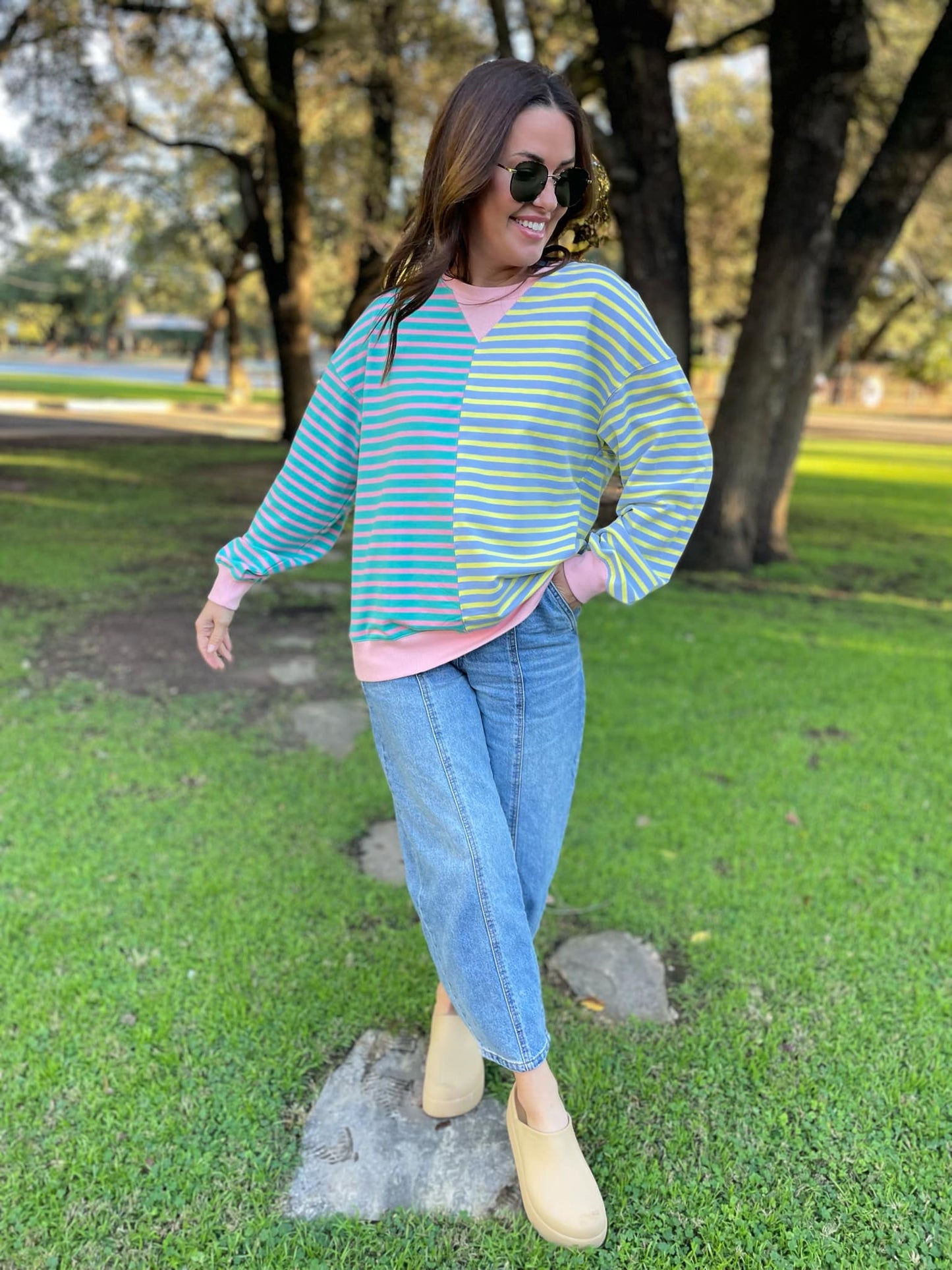 PREORDER: Step By Step Stripe Sweatshirt in Four Colors MadreForte LLC