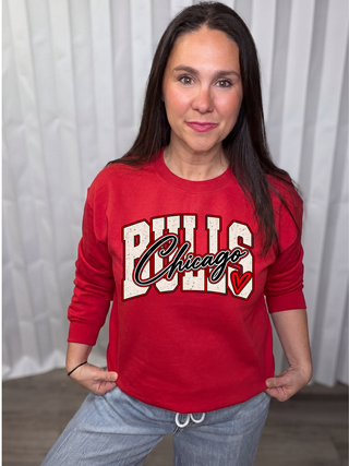 Girlie Bulls Graphic Crew Sweatshirt