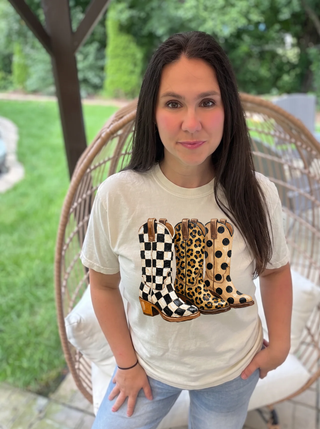Brushstroke Cowboy Boots Tee