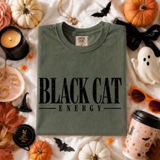 Black Cat Energy Halloween Graphic Tee