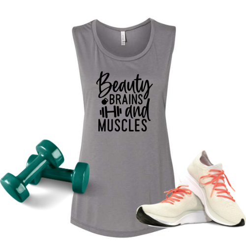 Beauty Brains Muscles | Bella Muscle Tank MadreForte LLC