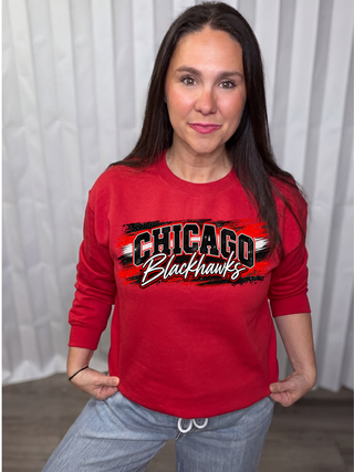 Chicago Blackhawks Brushstroke Graphic Sweatshirt