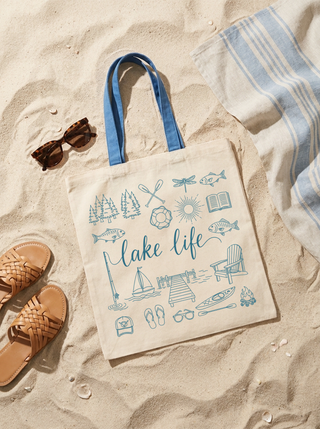 Coastal Summer Canvas Tote Bag