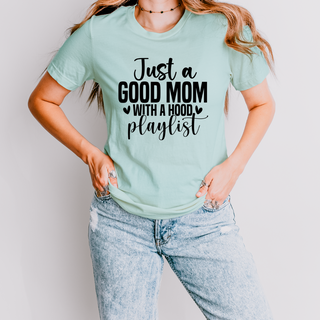 Mom with Hood Playlist T Shirt