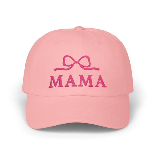 Pink MAMA Bow Classic Dad Cap embroidered