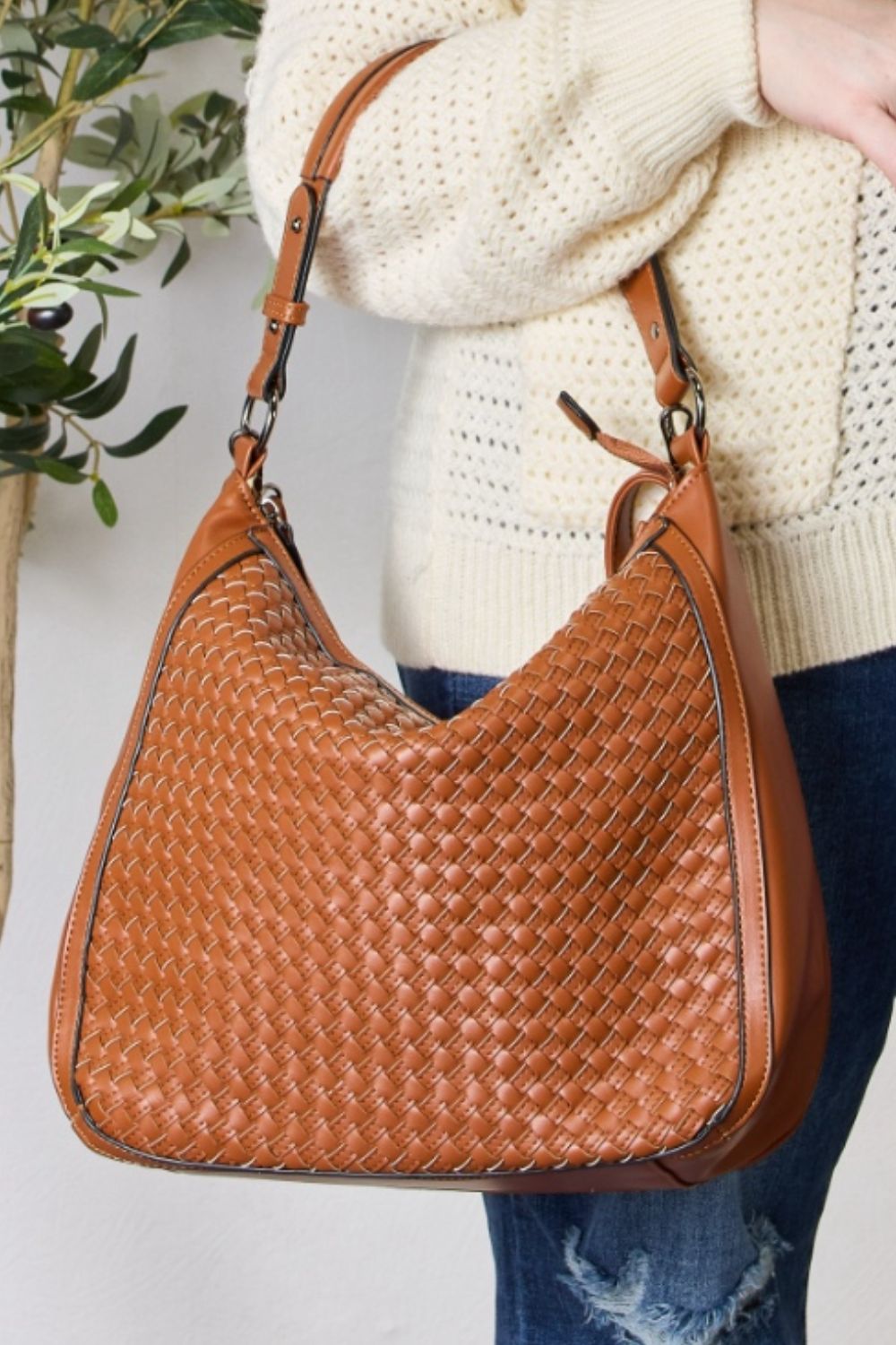 SHOMICO Weaved Vegan Leather Handbag MadreForte LLC