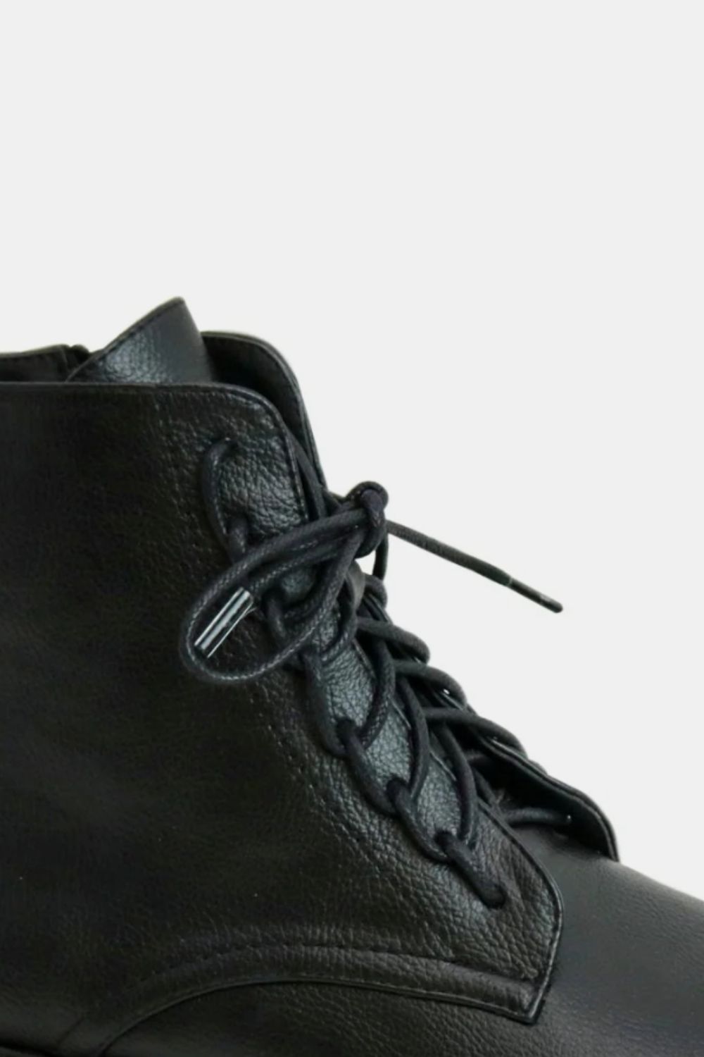 Beast Fashion Faux Leather Lace-Up Boots with Side Zipper MadreForte LLC