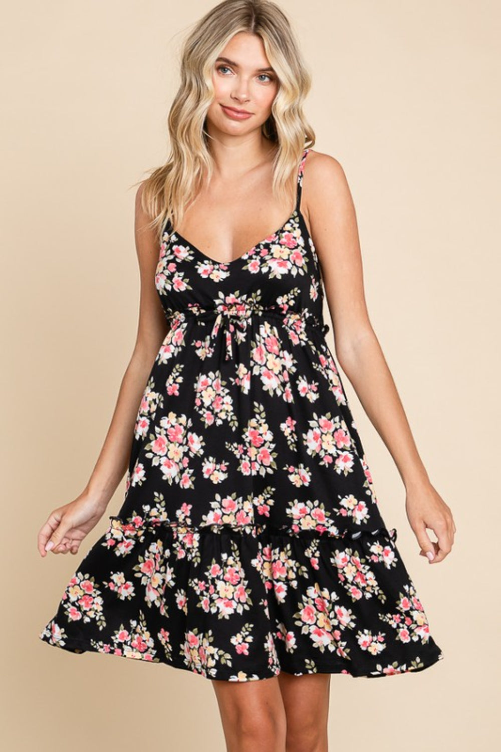 Culture Code Full Size Floral Frill Cami Dress MadreForte LLC