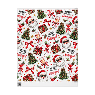 Merry & Unhinged Christmas Wrapping Paper | Funny Holiday Gift Wrap
