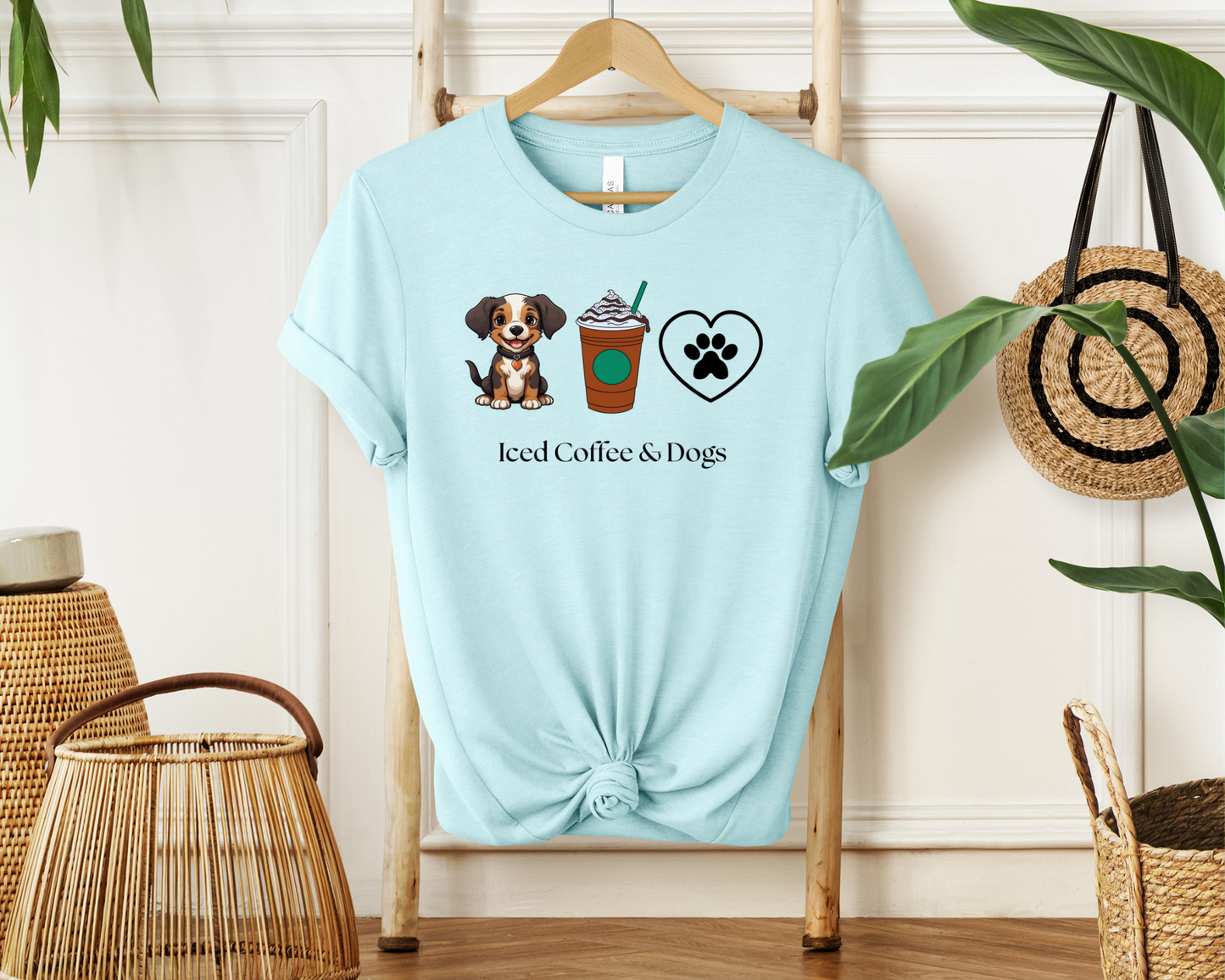 Iced Coffee & Dogs | Sweatshirt or Tshirt MadreForte LLC