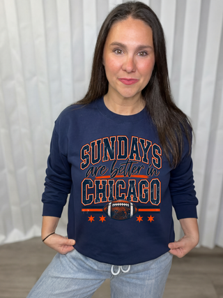Sundays Are Better in Chicago Graphic Crew Sweatshirt