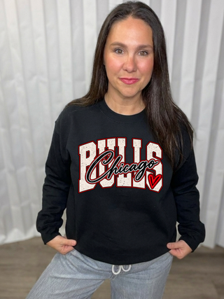 Girlie Bulls Graphic Crew Sweatshirt