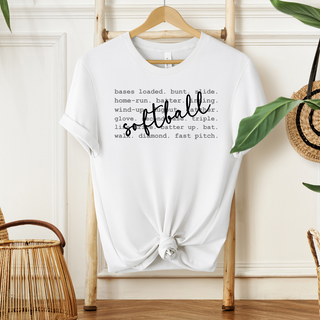 SoftBall Words| Sweatshirt or T-Shirt