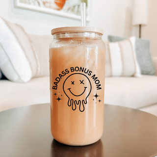 Bad Ass Bonus Mom | Sipper Glass, 16oz