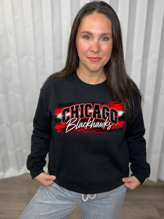 Chicago Blackhawks Brushstroke Graphic Sweatshirt