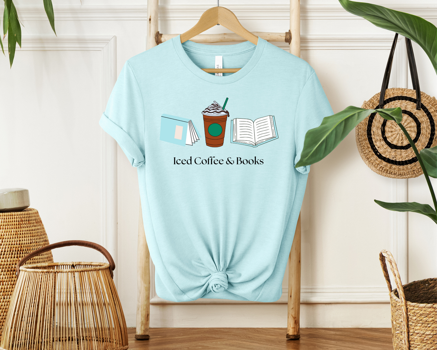 Iced Coffee & Books | Sweatshirt or Tshirt MadreForte LLC