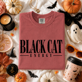 Black Cat Energy Halloween Graphic Tee