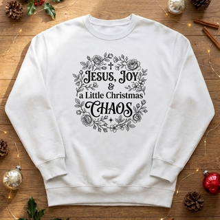 Jesus, Joy & a Little Christmas Chaos Graphic Crew Sweatshirt