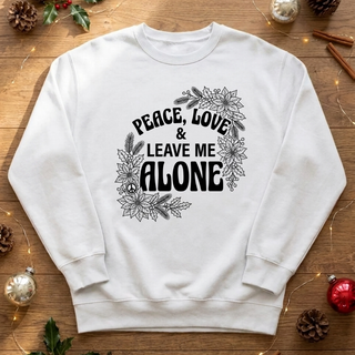 Peace, Love & Leave Me Alone Graphic Crew Sweatshirt