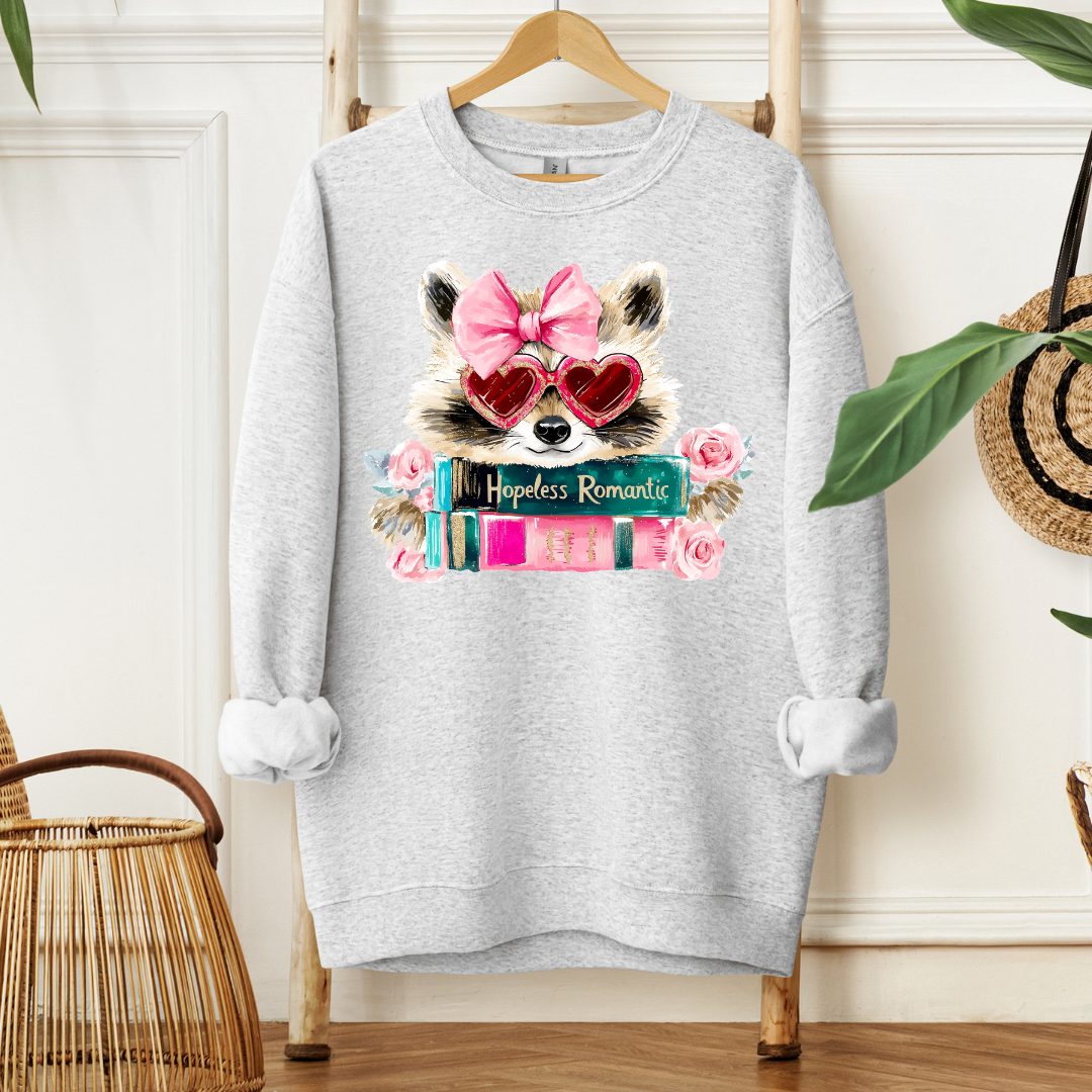 Hopeless Romantic Raccoon| T Shirt or Sweater MadreForte LLC