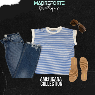 I Wouldn't Mind Short Sleeve Top in Cornflower Blue