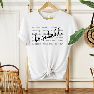 Baseball Words| Sweatshirt or T-Shirt