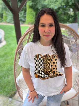 Brushstroke Cowboy Boots Tee