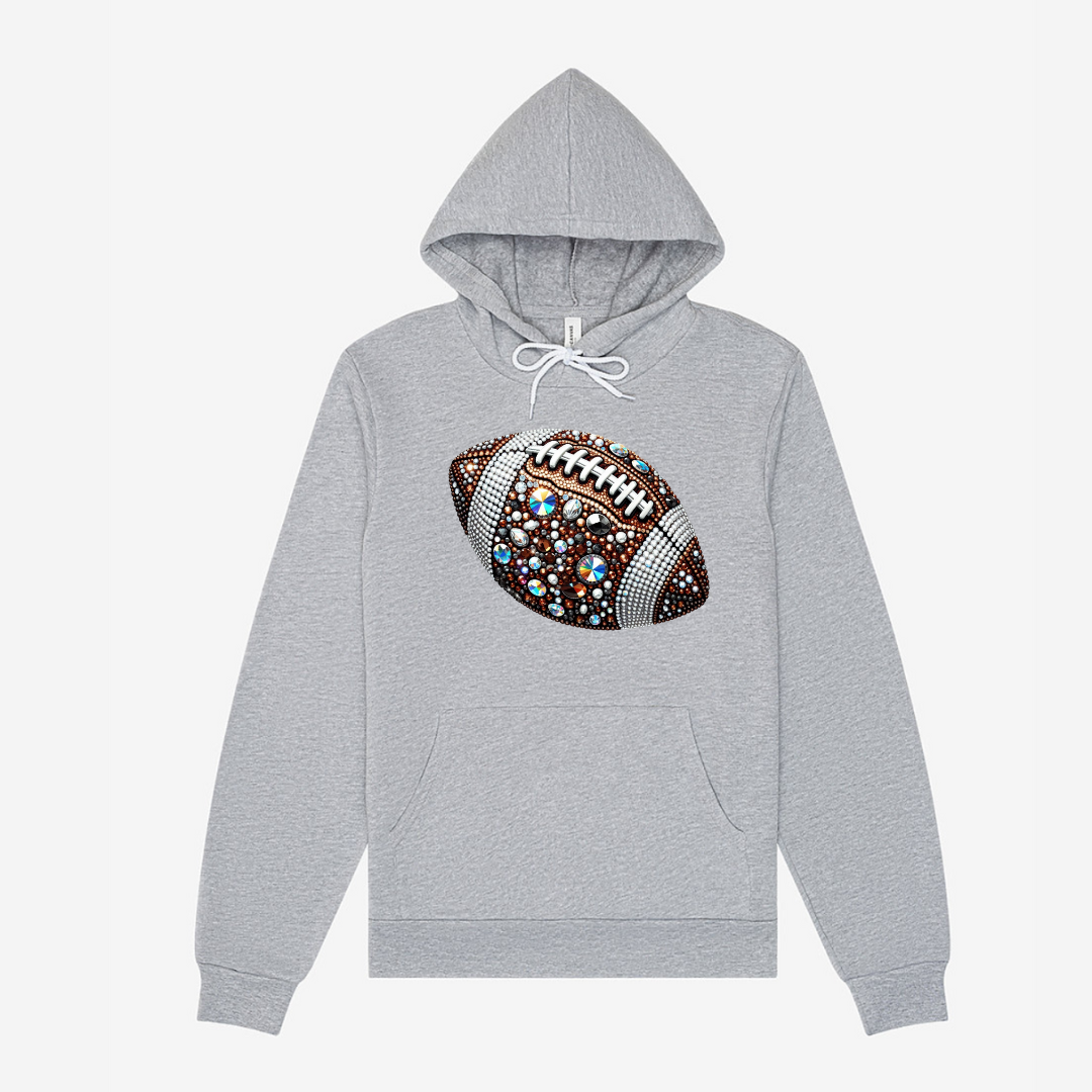 Rhinestone Football| Sweatshirt or Hoodie MadreForte LLC